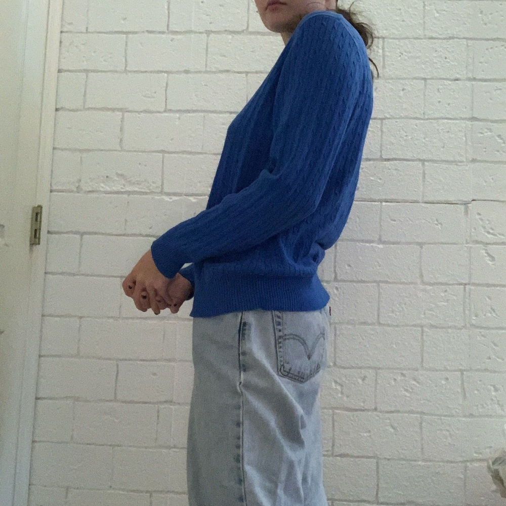blue sweater